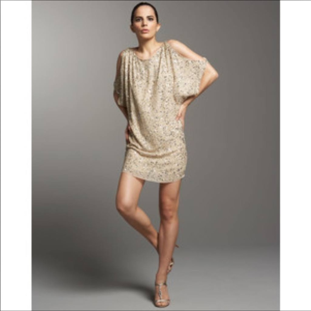 Aidan Mattox Cream/White Sequin Dress